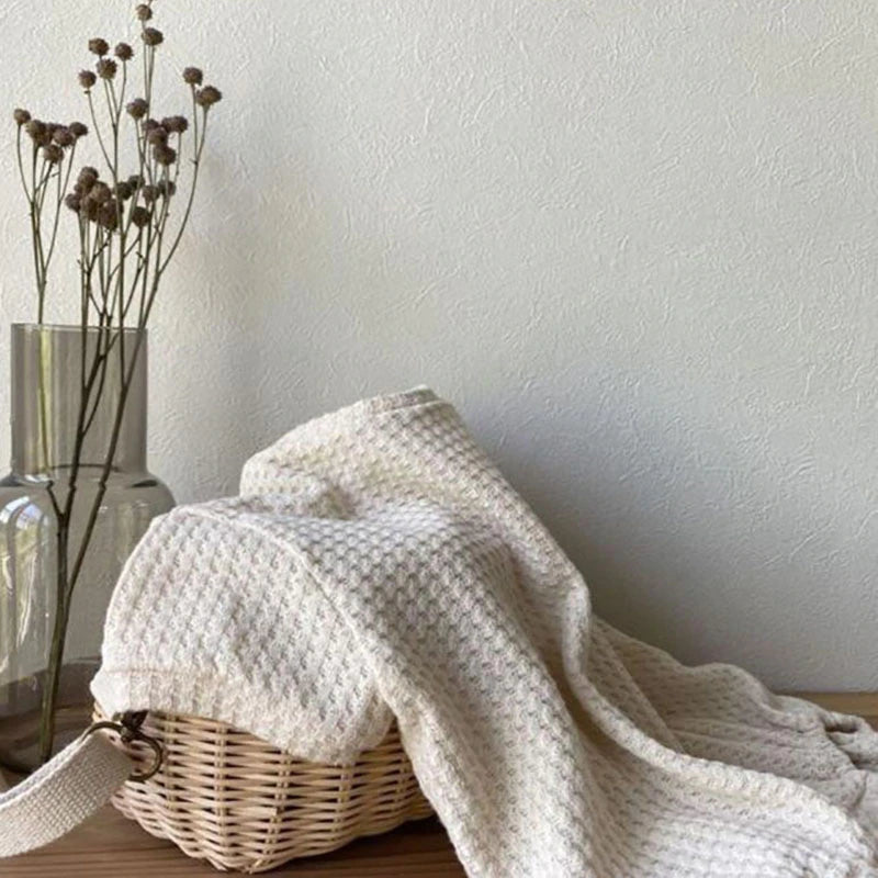 Short sleeve waffle romper