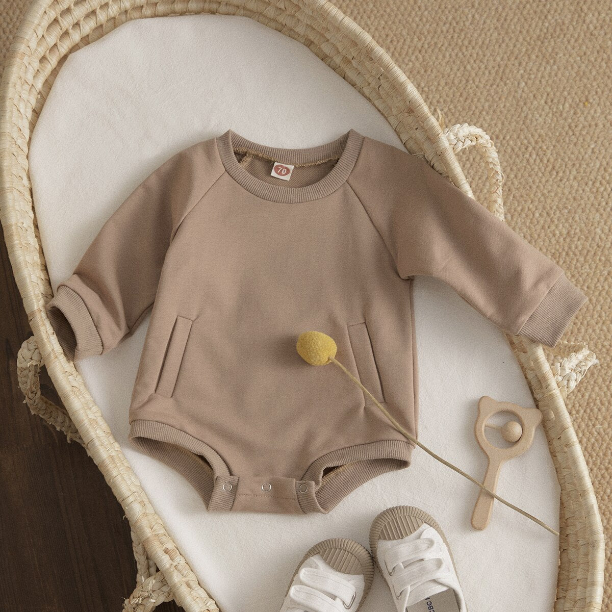 Long sleeve solid romper