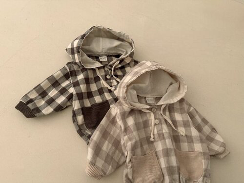 Plaid Baby Pull Over Hoodie