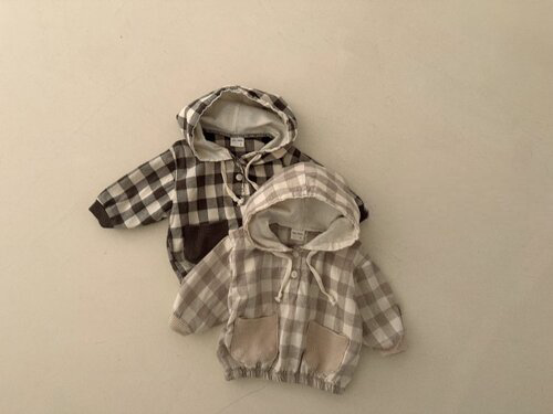 Plaid Baby Pull Over Hoodie
